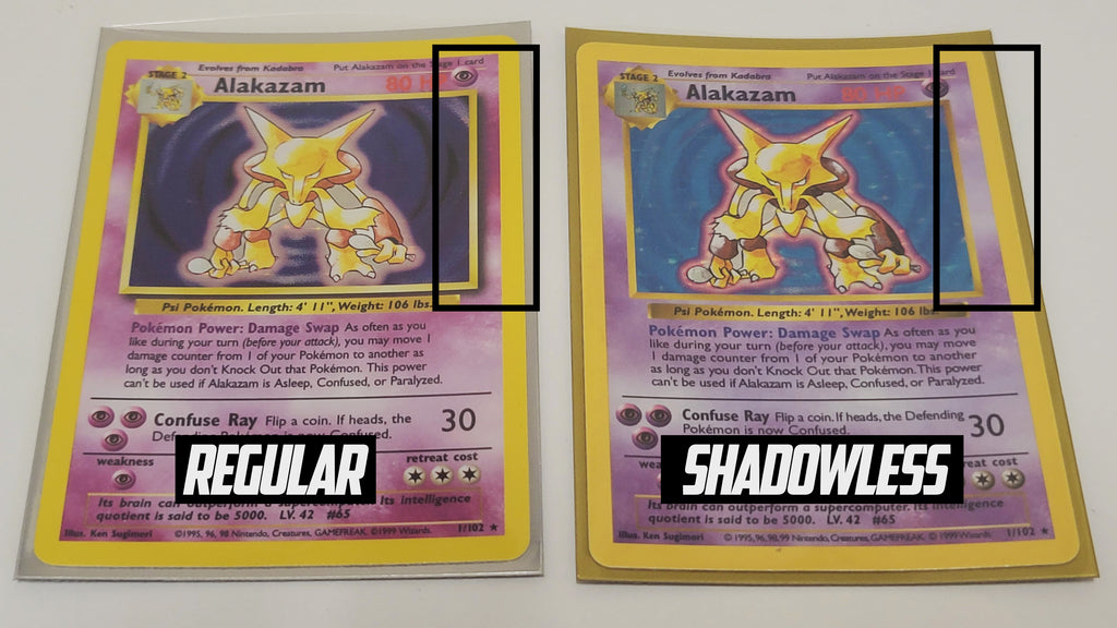 Base Set Shadowless Alakazam vs Regular Unlimited Alakazam