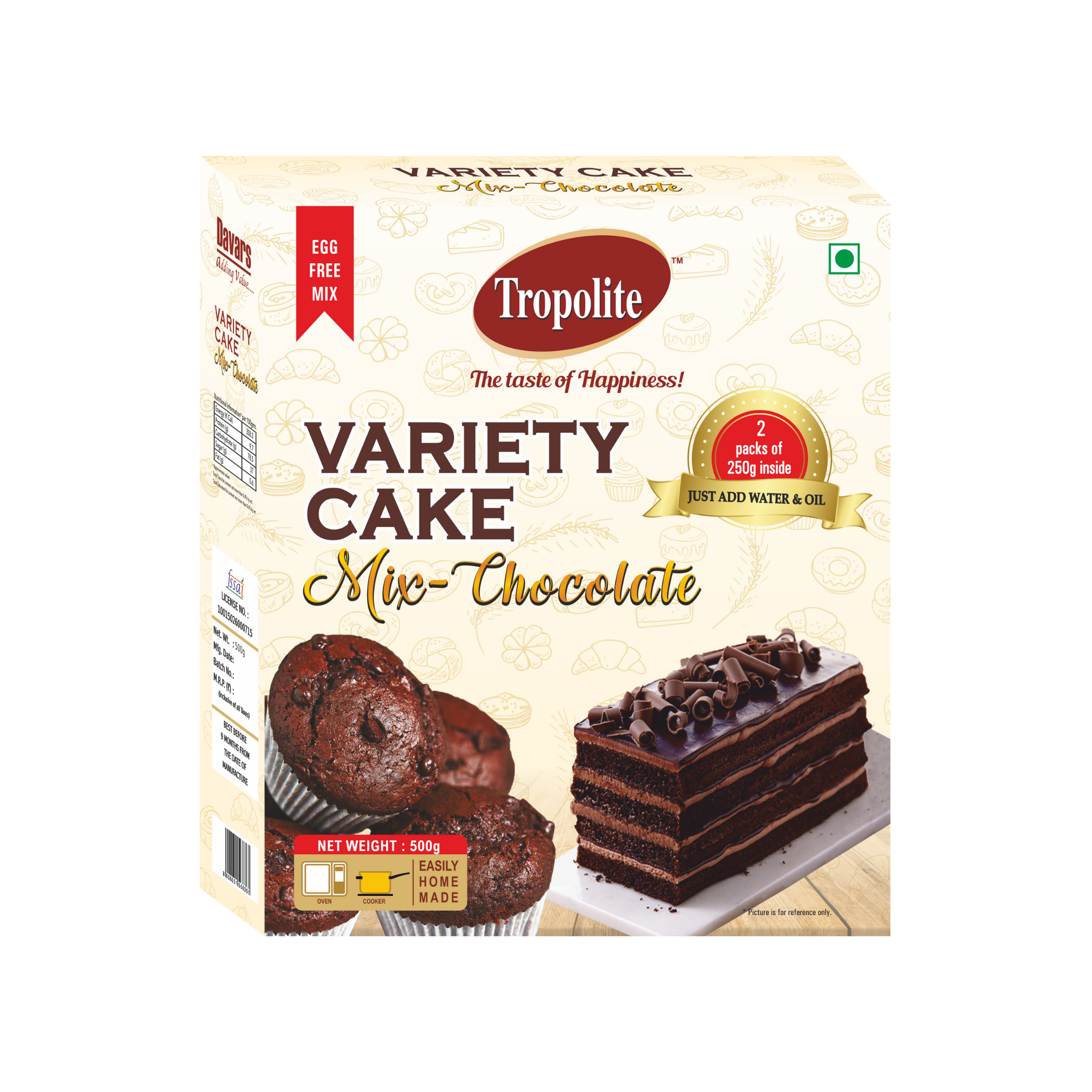 CHIRAG EGGLESS CAKE PREMIX CHOCOLATE PREMIUM | Instant Cake Mix Powder |  Moist Chocolate Fudge Cake | Rich Choco | 250 GM (Pack of 02) : Amazon.in:  Grocery & Gourmet Foods