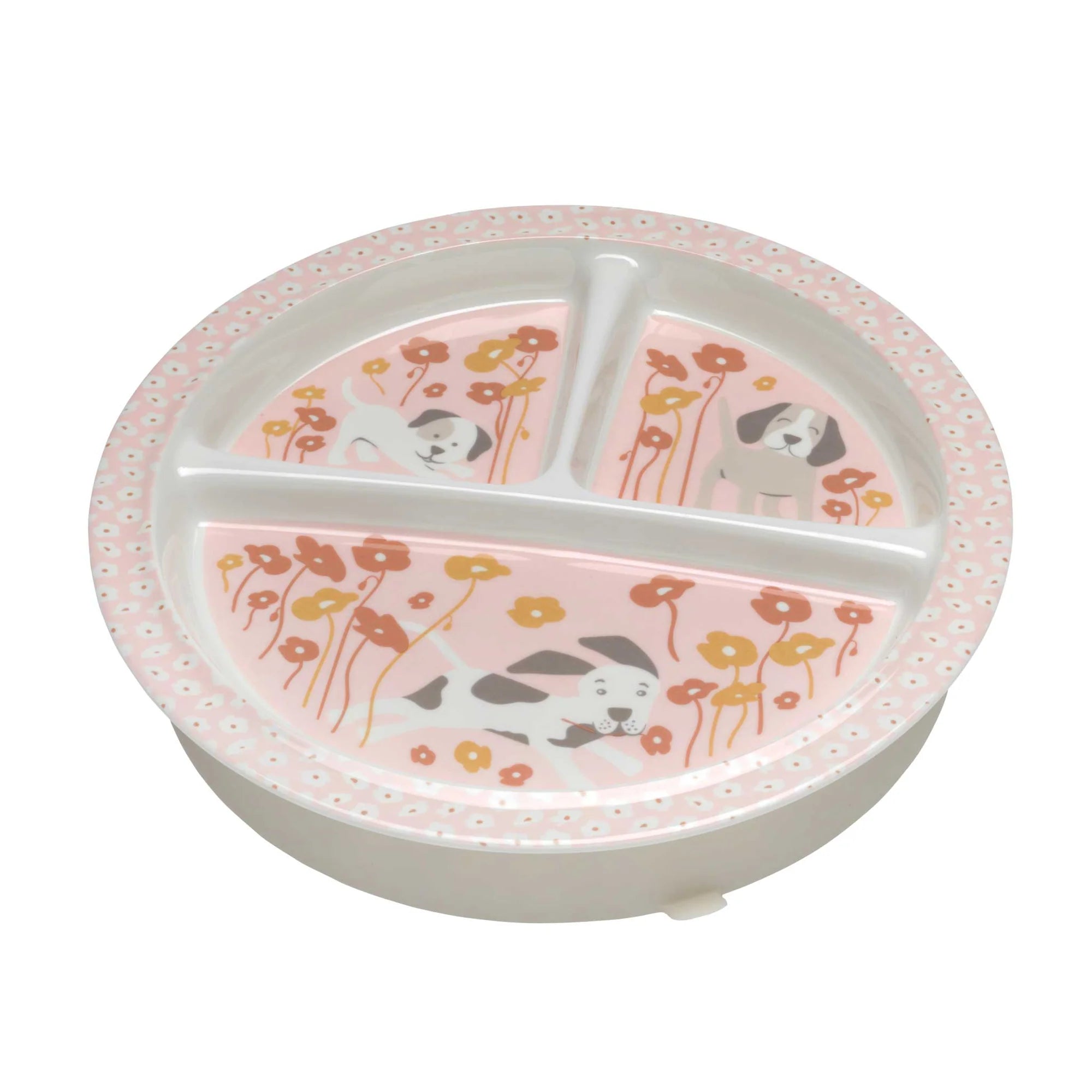 View Sugarbooger - Puppies & Poppies Mealtime Collection - Divided Suction Plate