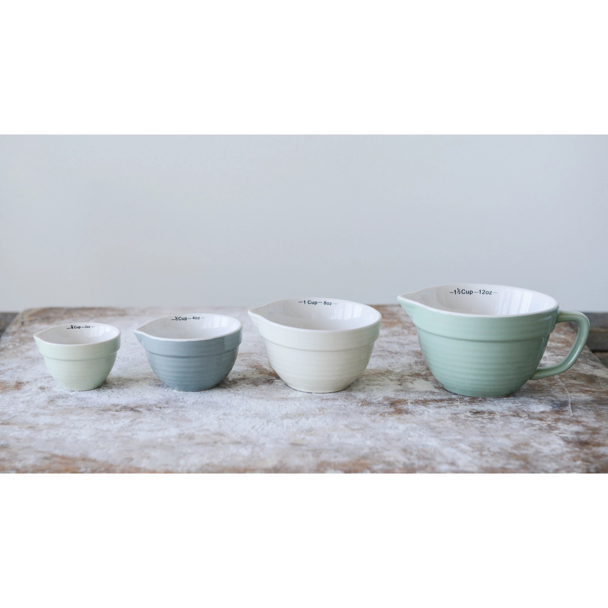 View Creative Co-op - Stoneware Batter Bowl Measuring Cups