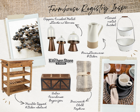 graphic collage of modern farmhouse decor items
