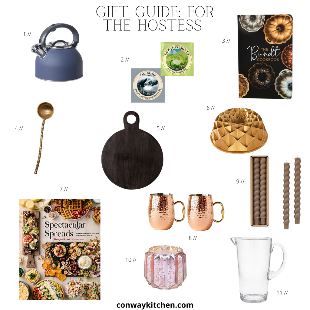 Graphic image of products for the hostess at The Kitchen Store & More