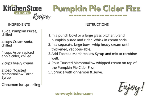 recipe card for the pumpkin pie cider fizz