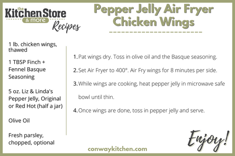 Recipe card for Pepper Jelly Air Fryer Chicken Wings