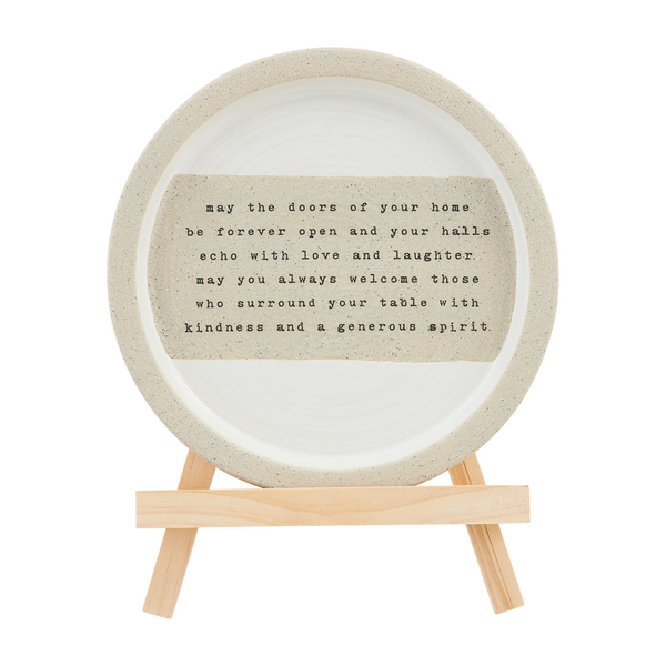 View Mud Pie - Stoneware Sentiment Plate with Easel - May The Doors