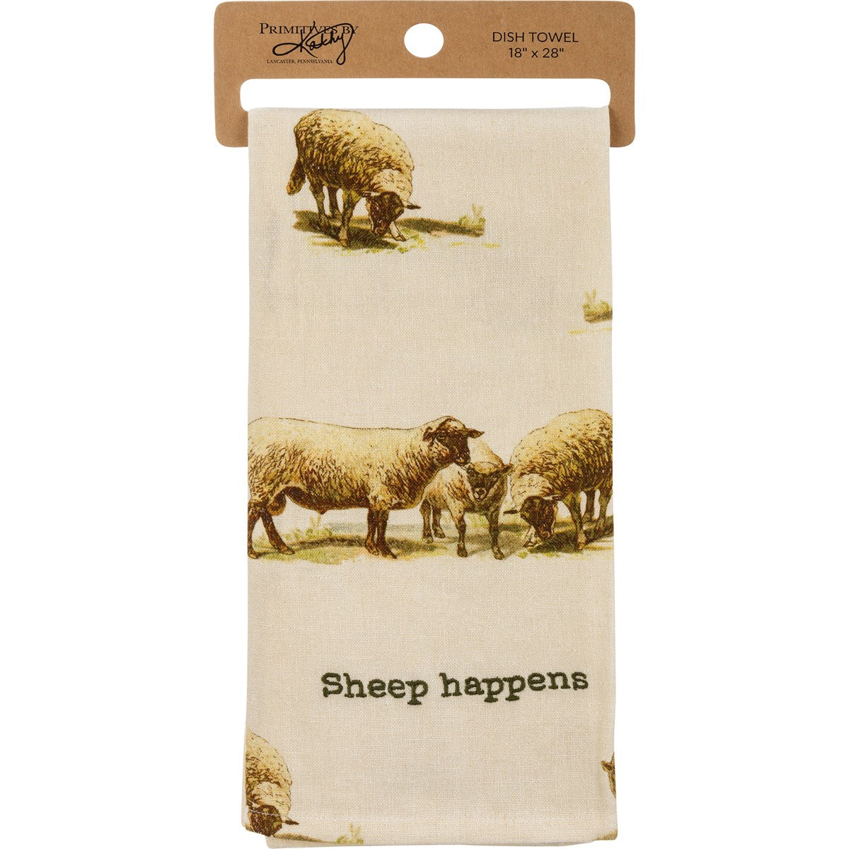 View Primitives by Kathy - Sheep Happens Kitchen Towel