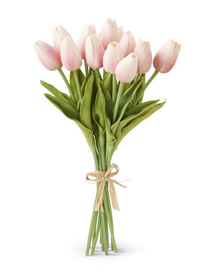 View K & K Interiors - Light Pink Real Touch Tulips - Bundle of 12