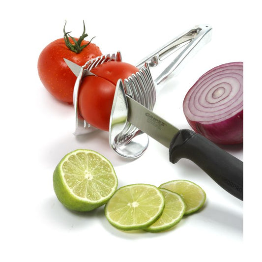 Stainless Steel Onion Holder Vegetable Slicer With Pronged Fork