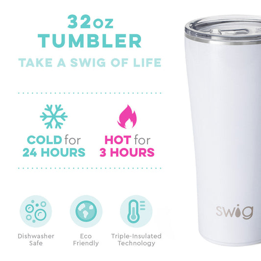 Swig Life Tumbler - Electric Slide Insulated Stainless Steel - 32oz - Dishwasher Safe with A Non-Slip Base