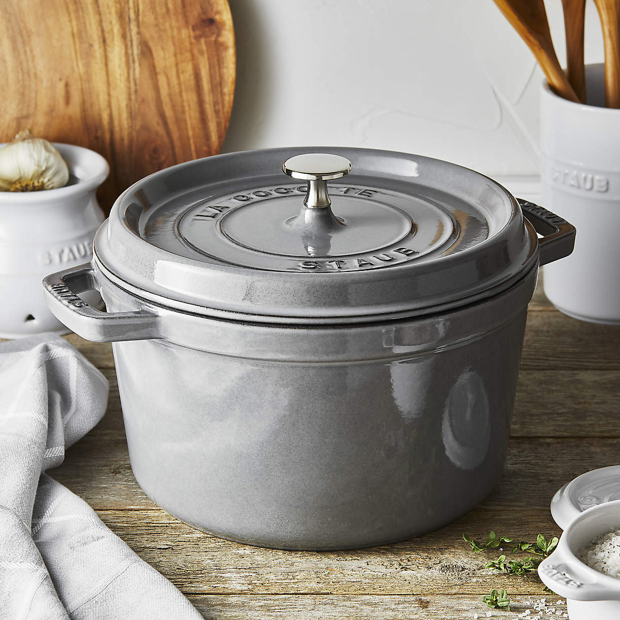 View Staub - Round Cocotte, Tall 5 Quart - Graphite