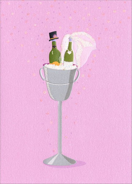 View Avanti - Champagne Couple Wedding Congratulations Card