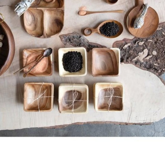 View Creative Co-op - Square Acacia Wood Bowls