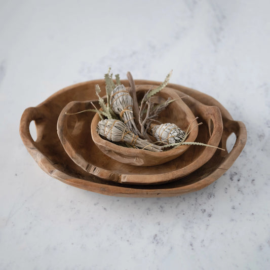 Creative Co-op - Patterned Stoneware Pinch Bowl