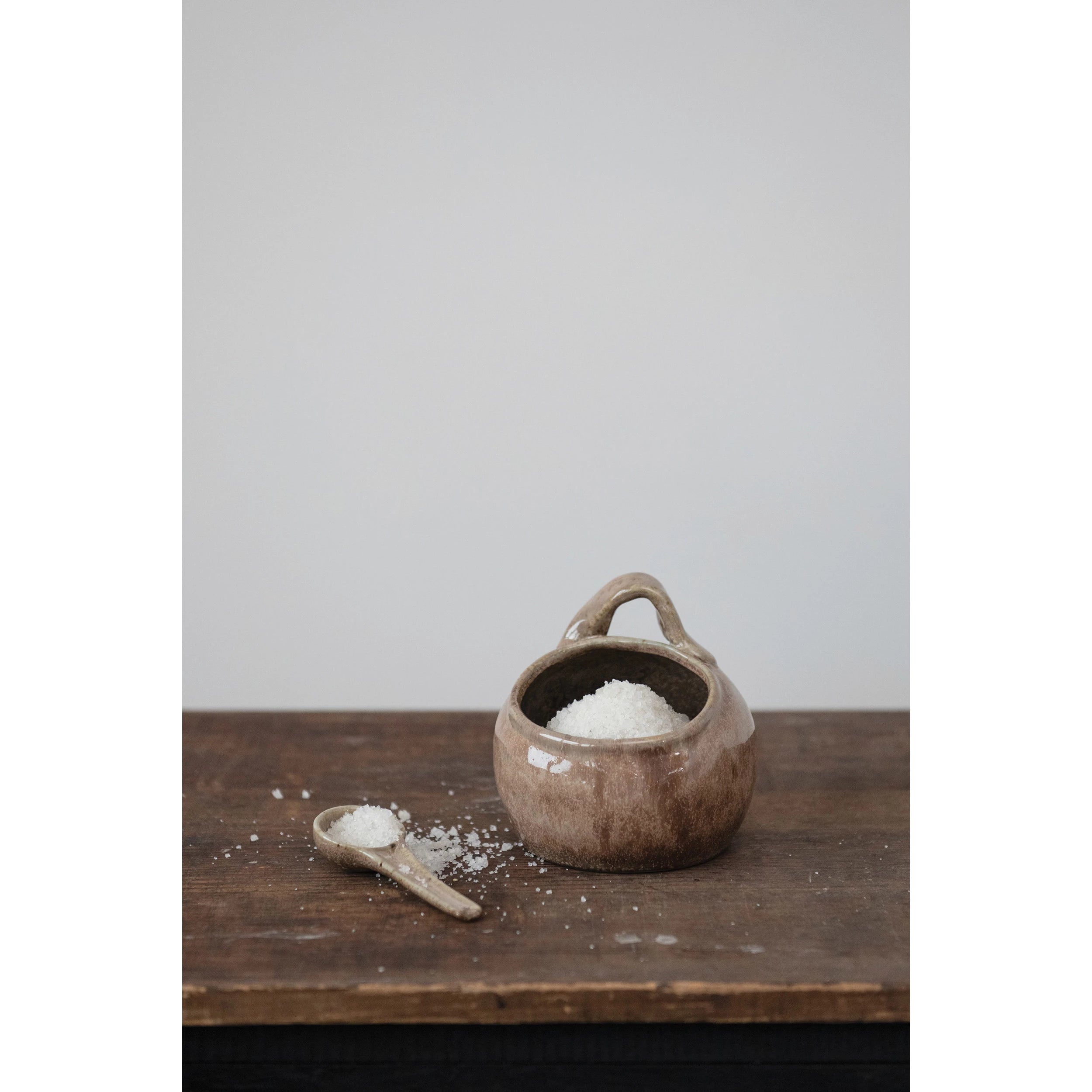 View Creative Co-op - Stoneware Pot With Spoon