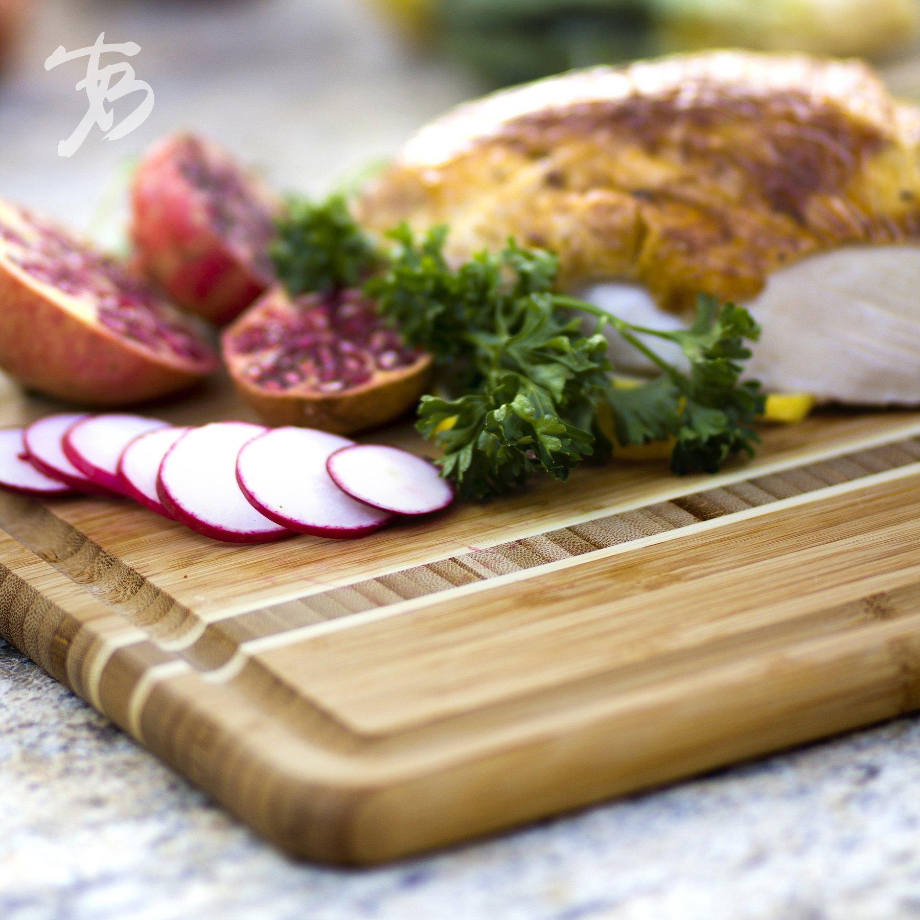 View Totally Bamboo - Dominica Cutting Board with Drain Groove