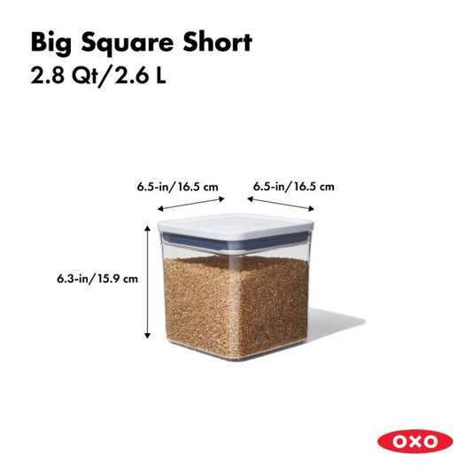 OXO Good Grips POP Container - Airtight Food Storage - Small Square Short  1.1 Qt Ideal for 1 lb of brown sugar or confectioner's sugar