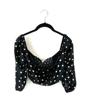 Polka Dot Off The Shoulder Top - Size 4 - The Fashion Foundation