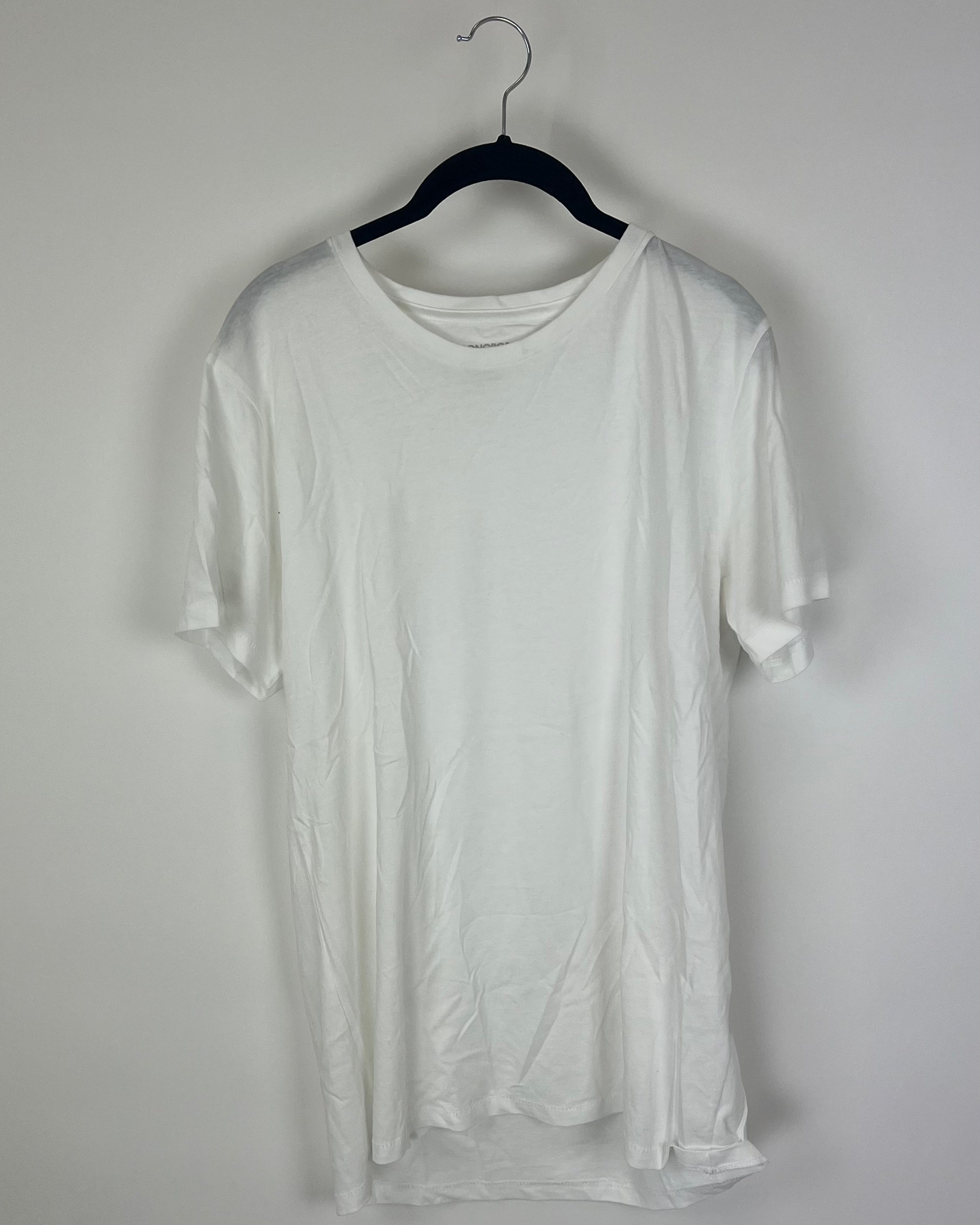 MENS White Crewneck Short Sleeve T-Shirt - Medium