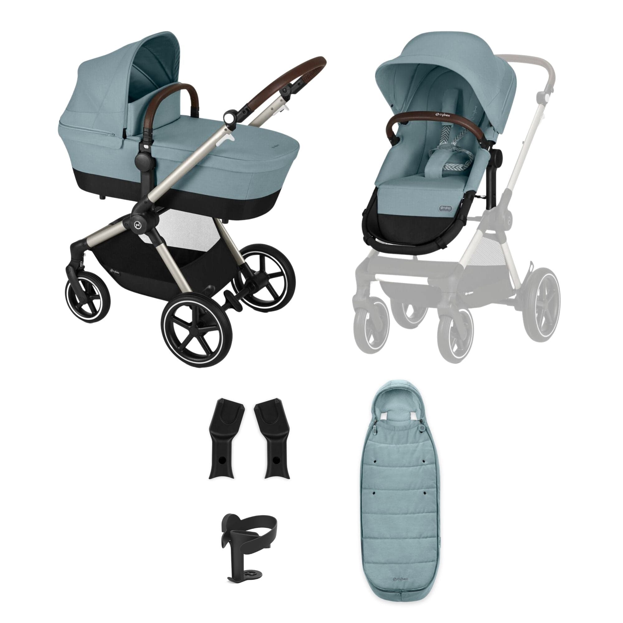 4063846368655 2 EN 1 CARRITO BEBE CYBEX EOS LUX Ocean Blue SLV CYBEX