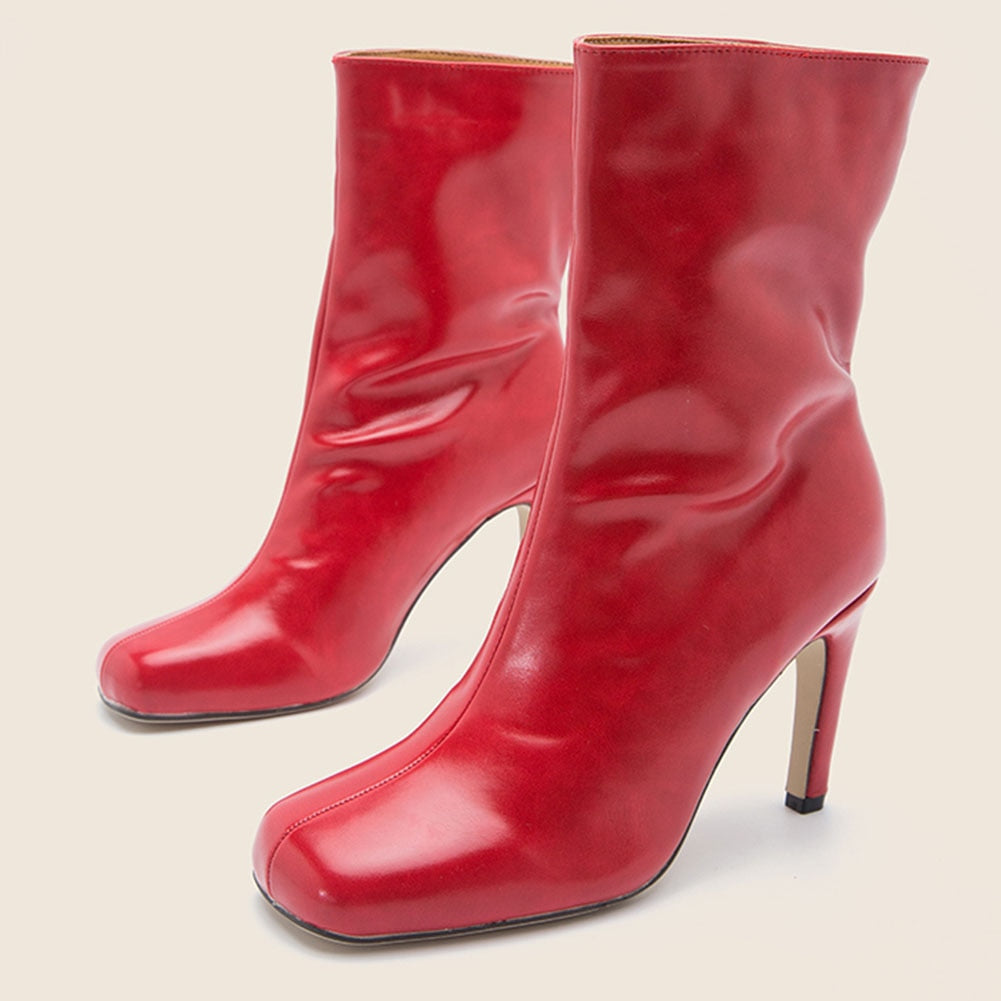 Bling Fashion Chunky Heel Shiny Boots