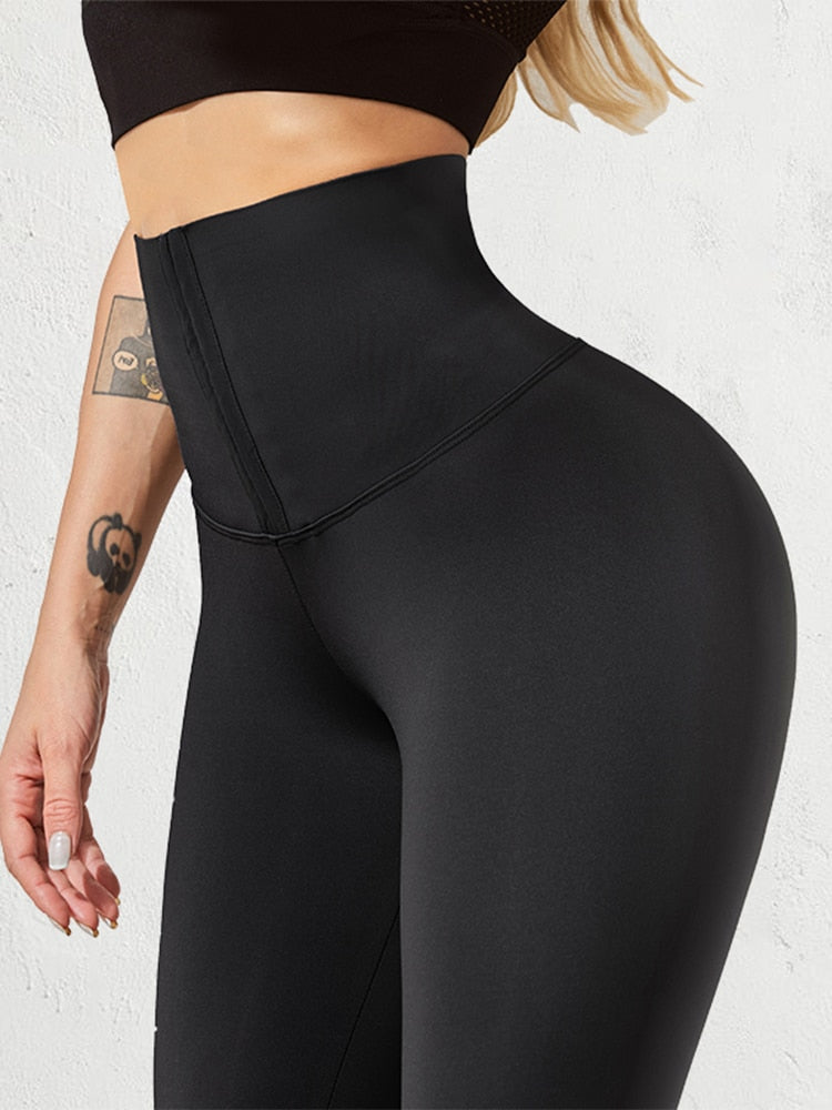 JSGEK Rollbacks Women's Hip Lift Leggings Tummy Control Fitness Sports  Stretch High Waist Skinny Sexy Yoga Pants With Pockets Black XL 