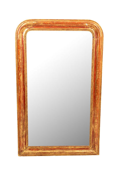 19th Century Gold Gilt Louis Philippe Mirror with Arch Top