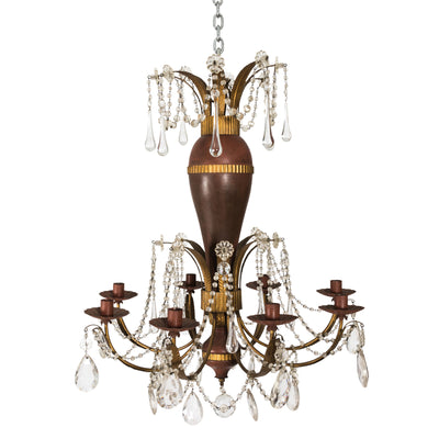 Theodore Alexander large ornate metal 8 light pineapple chandelier; 90-253  - R.H. Lee & Co. Auctioneers