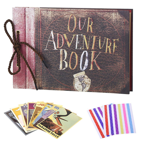 AMAOGE Scrapbook Photo Album, Our Adventure Book & #65292, Adventure  Scrapbook, Photo Book, Embossed Words Hard Cover Movie Up Scrapbook for