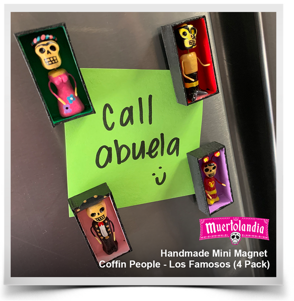 Handmade Mini Magnet Coffin People - Los Famosos (4 Pack)