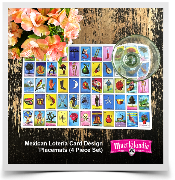 Mexican Lotería Card Design Placemats (4 Piece Set)