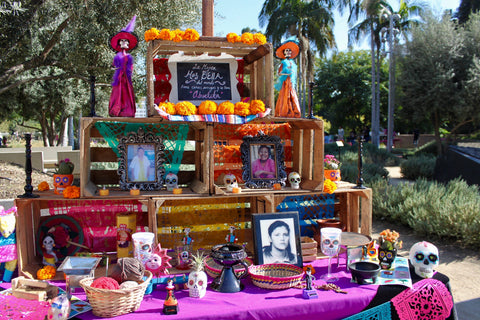 dia de los muertos art shadow box sugar skulls