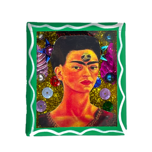 Handmade Square Shadow Box Nicho - Frida Photo Magnet – Muertolandia.com