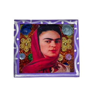 Handmade Square Shadow Box Nicho - Frida Photo Magnet – Muertolandia.com