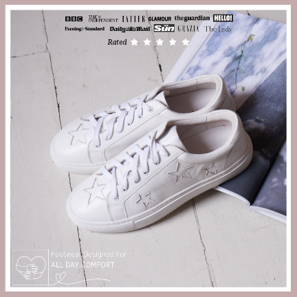 Classic white leather trainers for women