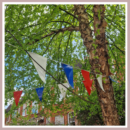 Bunting for the royal coronation street party