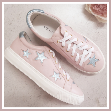 Pink leather trainers with stars