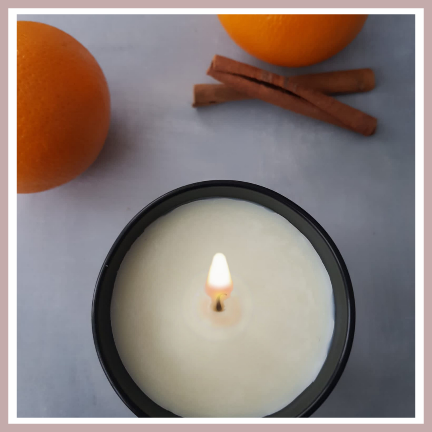 hand-poured Orange & Cinnamon candle