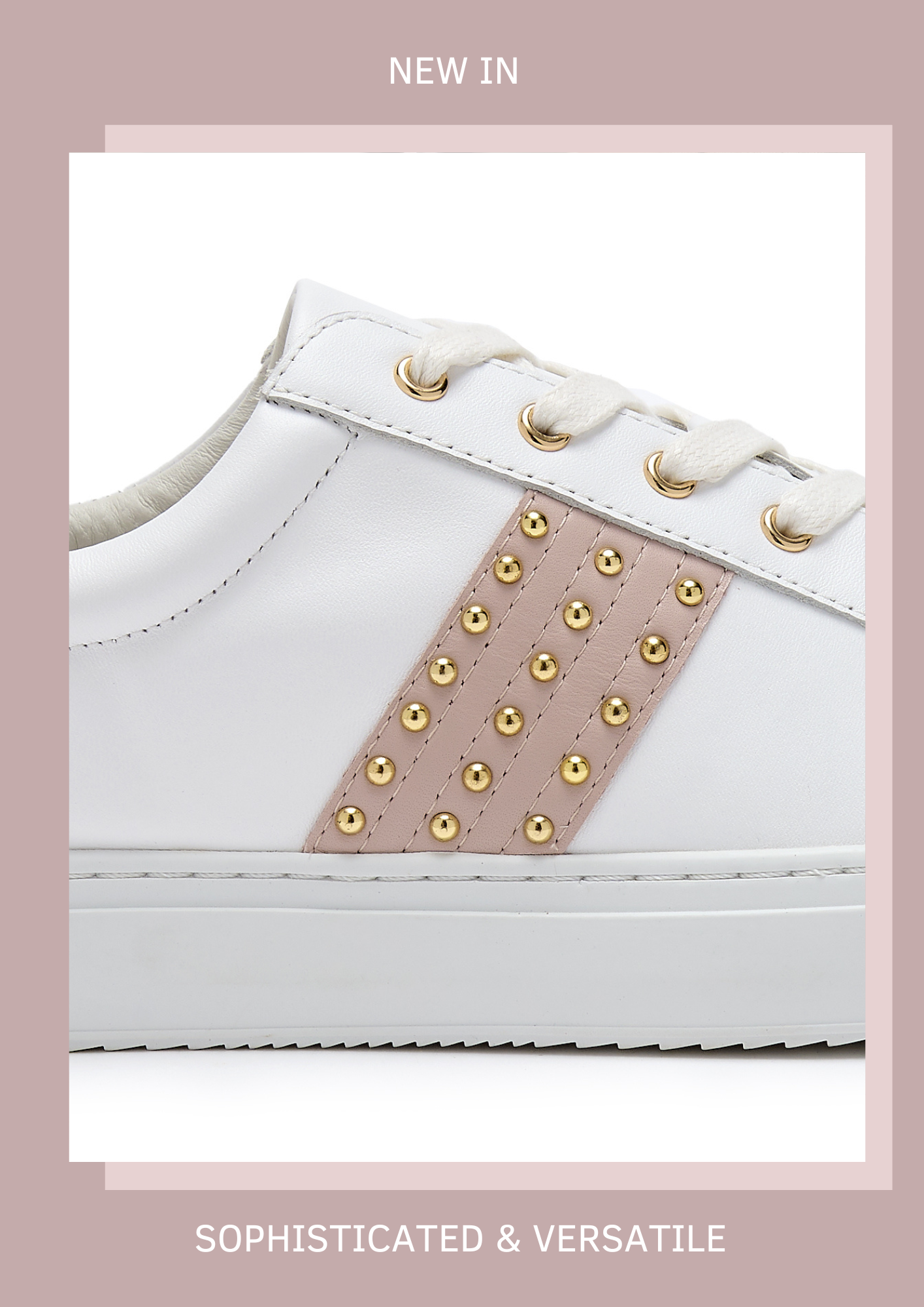 Hoxton striped and studded trainers