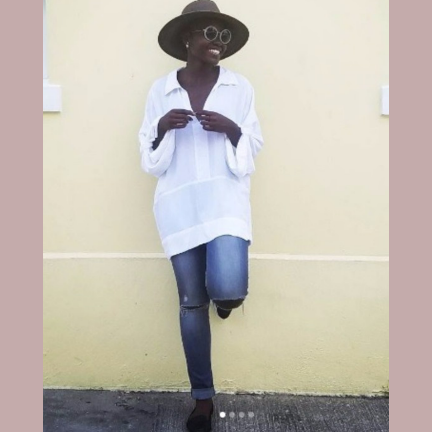 Lupita Nyongo wearing Clapham Black