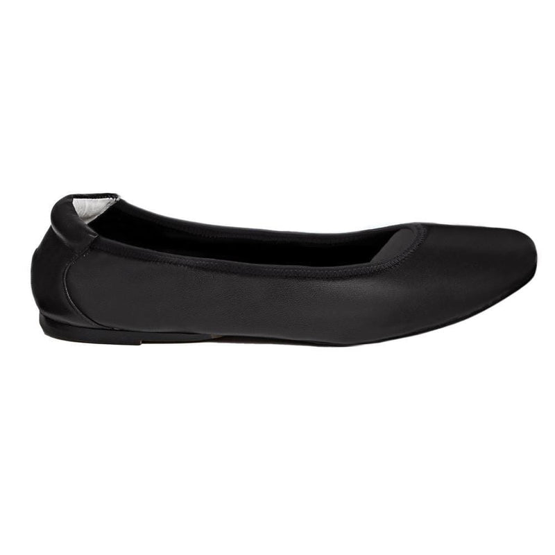 black leather ballet pumps