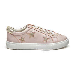 Comfy Pastel Pink Leather Trainers with 