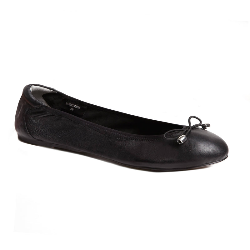 black leather ballet pumps