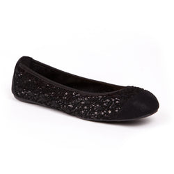 black foldable ballet flats