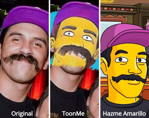 Original vs ToonMe vs Hazme Amarillo