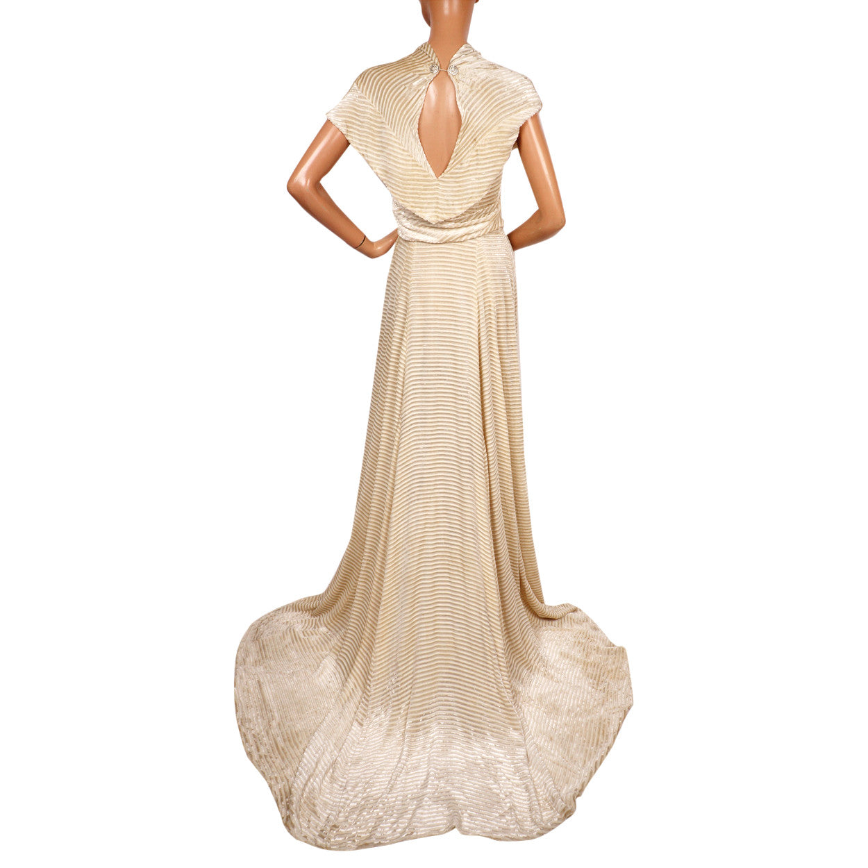 white velvet gown