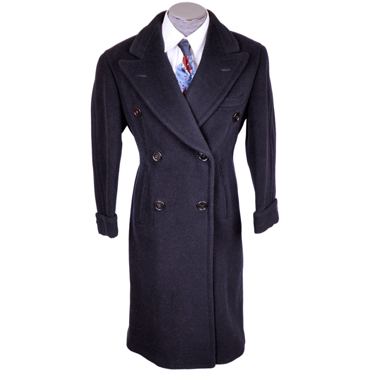 Vintage Early 1940s Mens Wool Overcoat Navy Blue Coat Jos Fuoco ...