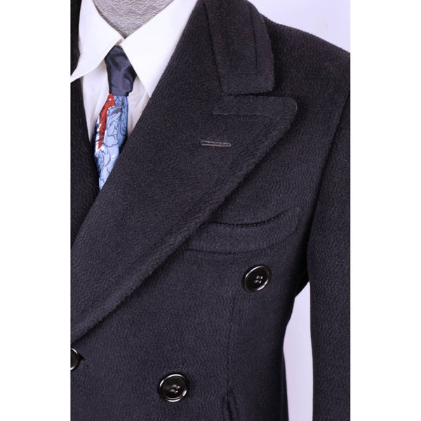 Vintage Early 1940s Mens Wool Overcoat Navy Blue Coat Jos Fuoco