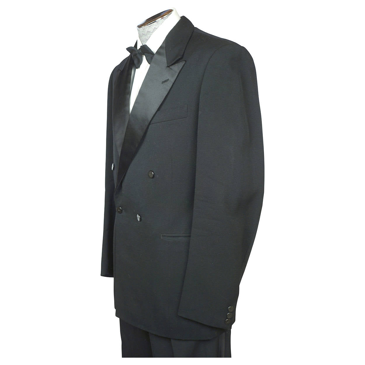 Vintage 1940s Mens Tux Dinner Jacket Fitted Tuxedo w Padded Shoulders ...
