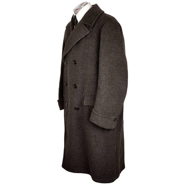 Vintage 1950s Mens Wool Overcoat - Dated 1950 - Size L XL