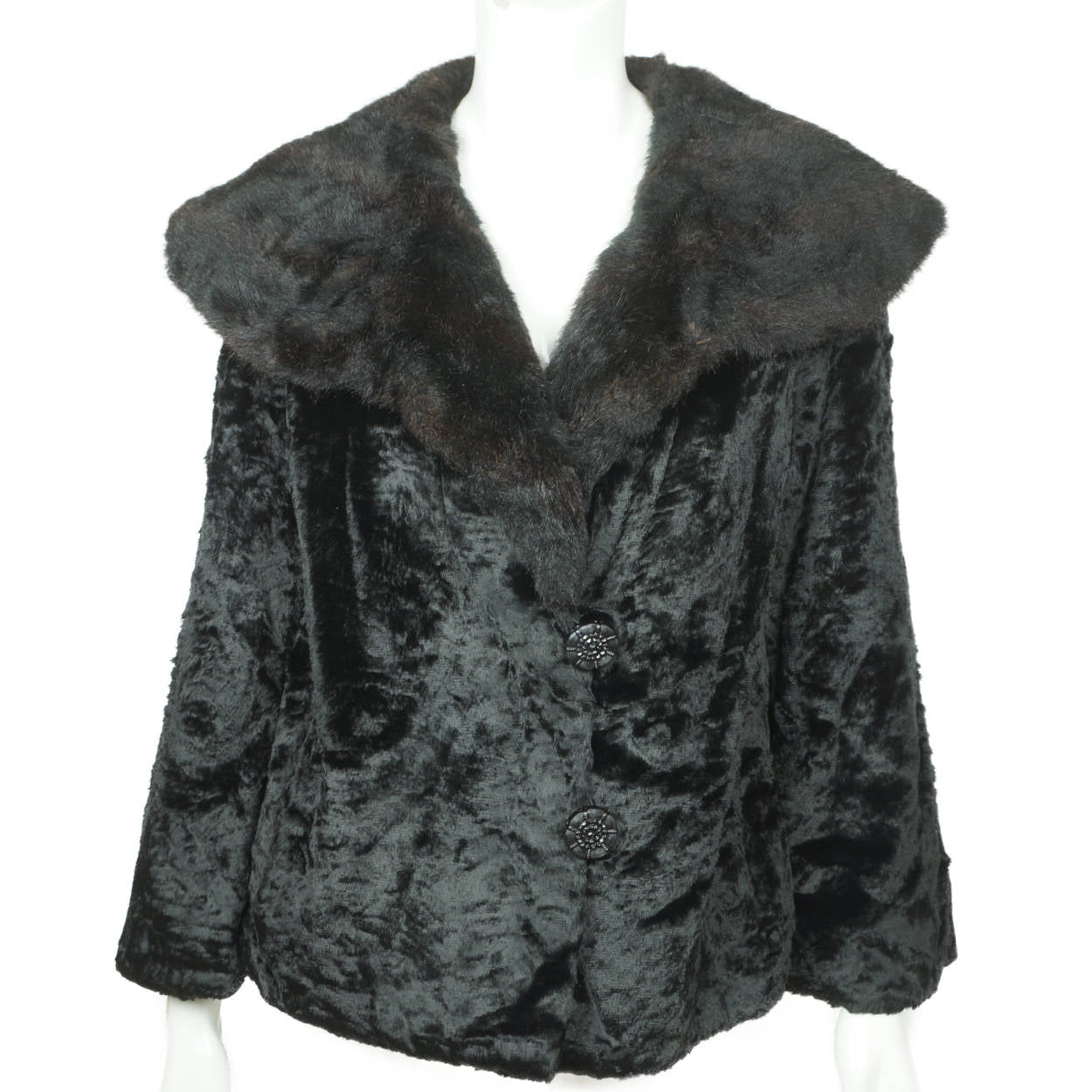 short black faux fur jackets ladies